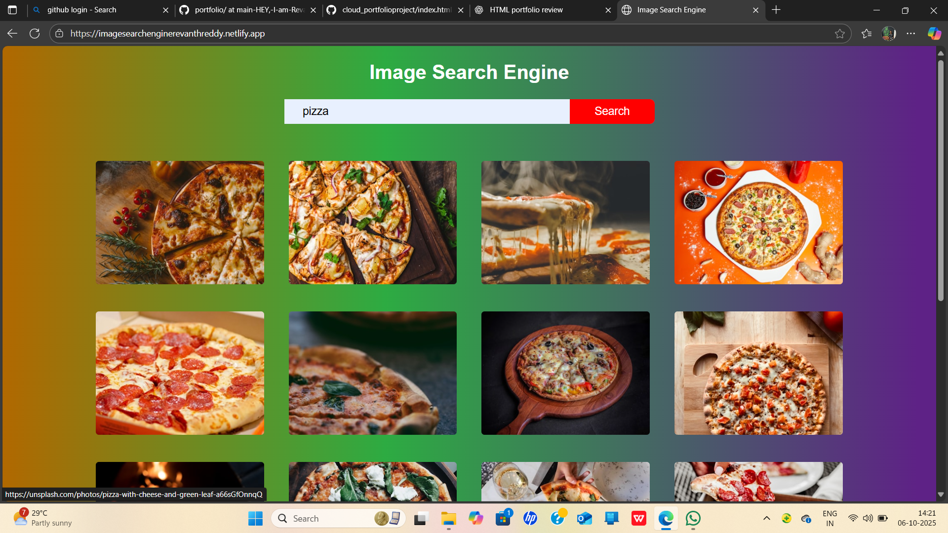 Image Search Engine Screenshot